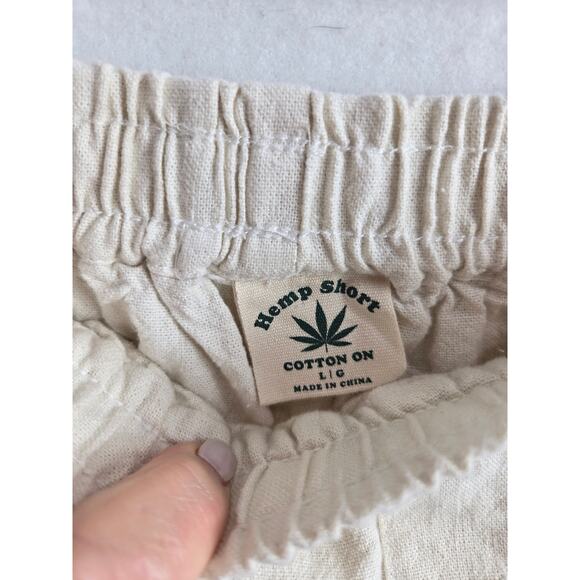Hemp Cotton On Unisex Size Large Natural Pull On Shorts Pockets Mock Fly  #753 - Picture 3 of 9